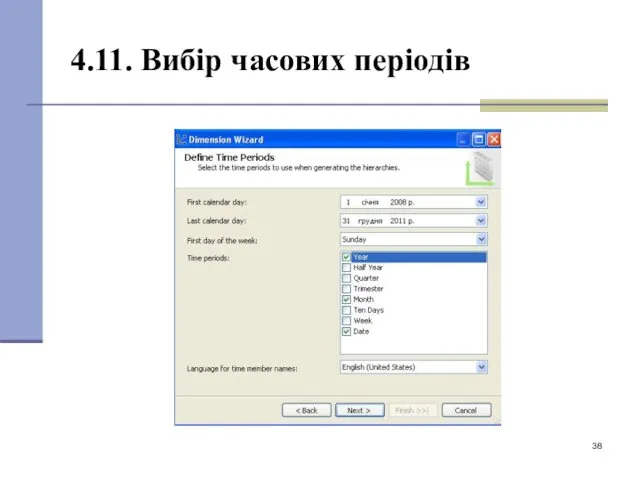 4.11. Вибір часових періодів