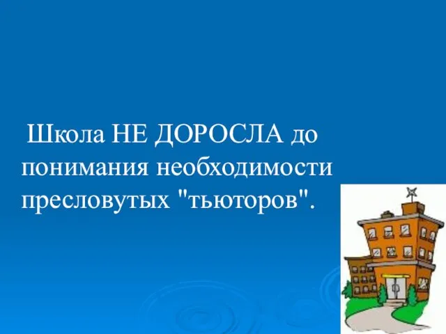 Школа НЕ ДОРОСЛА до понимания необходимости пресловутых "тьюторов".