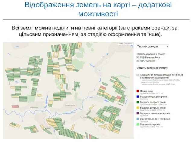 Відображення земель на карті – додаткові можливості