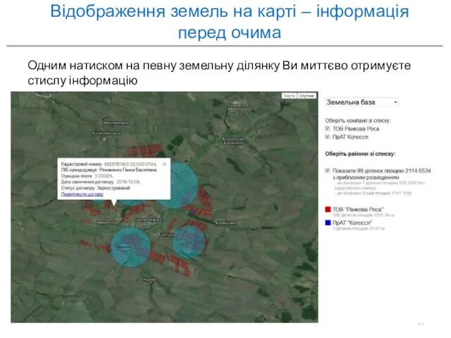 Відображення земель на карті – інформація перед очима