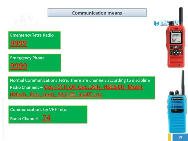 Emergency Tetra Radio 9999 Normal Communications Tetra. There are channels