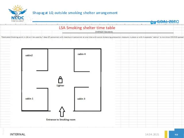 14.04.2021 INTERNAL Shapagat LQ outside smoking shelter arrangement