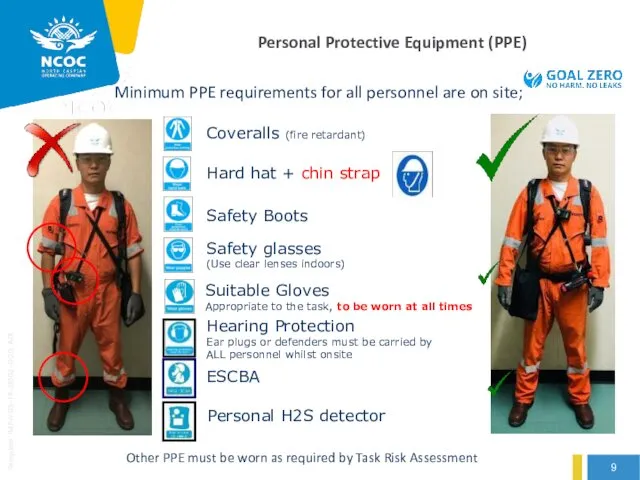 Personal Protective Equipment (PPE) Minimum PPE requirements for all personnel