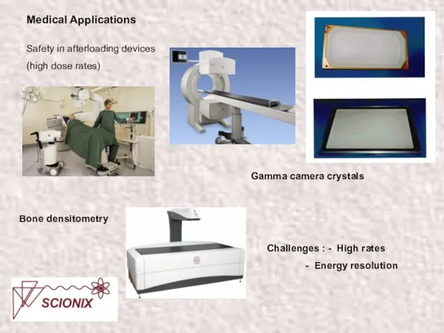 Medical Applications Safety in afterloading devices (high dose rates) Gamma