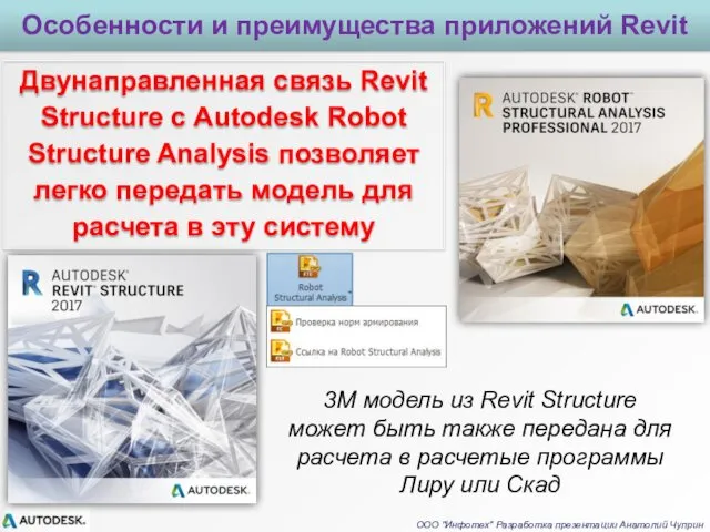 Двунаправленная связь Revit Structure с Autodesk Robot Structure Analysis позволяет