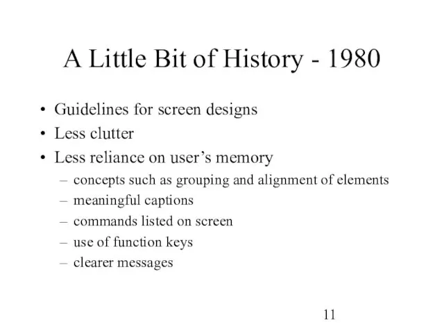 A Little Bit of History - 1980 Guidelines for screen