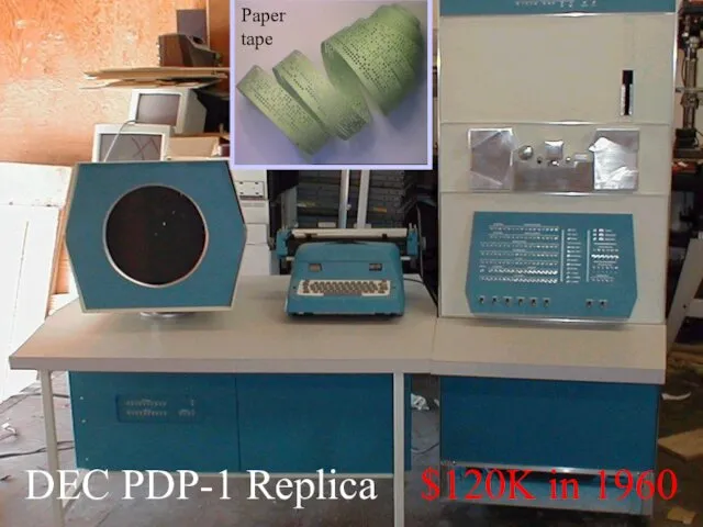 DEC PDP-1 Replica $120K in 1960 Paper tape