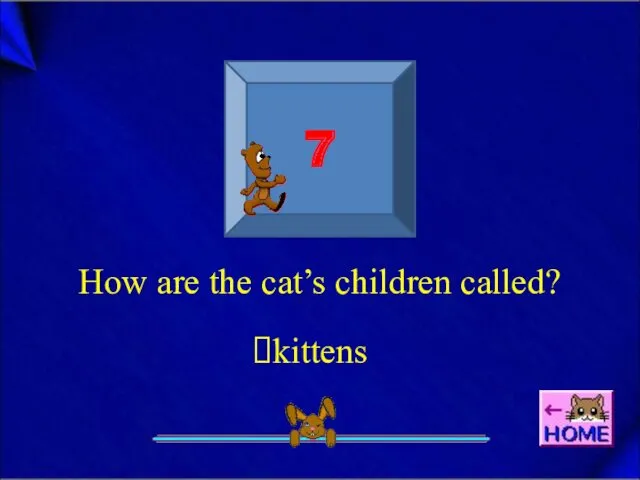7 How are the cat’s children called? kittens