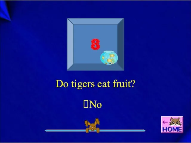 8 Do tigers eat fruit? No