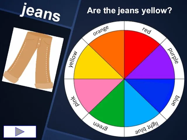 jeans Are the jeans yellow?