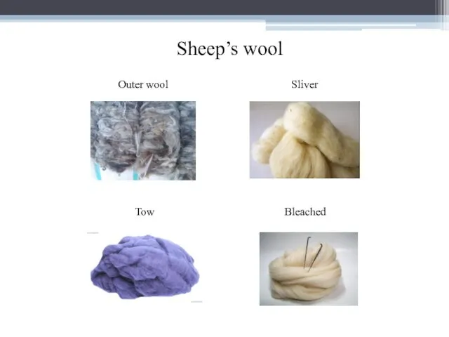 Outer wool Sheep’s wool Sliver Tow Bleached