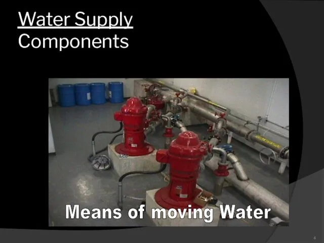 Water Supply Components Means of moving Water