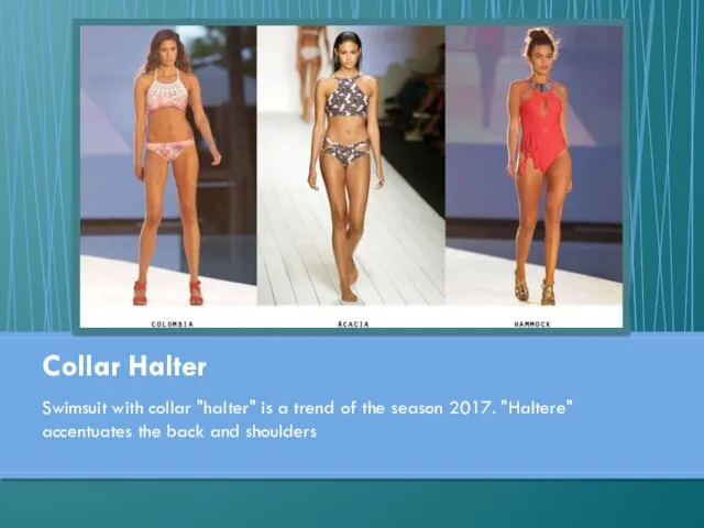 Swimsuit with collar "halter" is a trend of the season