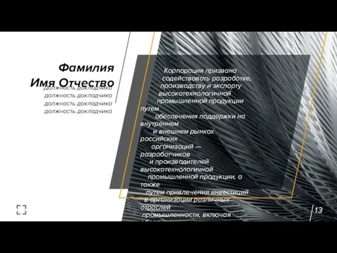 Фамилия Имя Отчество Должность докладчика должность докладчика должность докладчика должность