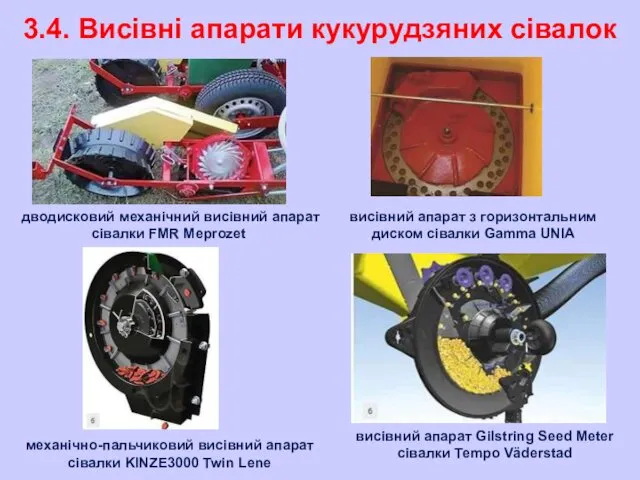 3.4. Висівні апарати кукурудзяних сівалок дводисковий механічний висівний апарат сівалки