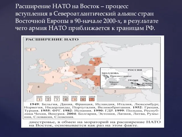 Расширение НАТО на Восток – процесс вступления в Североатлантический альянс