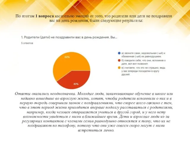 По итогам 1 вопроса касательно эмоций от того, что родители