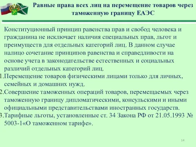 Конституционный принцип равенства прав и свобод человека и гражданина не