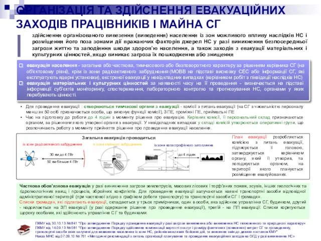 ОРГАНІЗАЦІЯ ТА ЗДІЙСНЕННЯ ЕВАКУАЦІЙНИХ ЗАХОДІВ ПРАЦІВНИКІВ І МАЙНА СГ здійснення