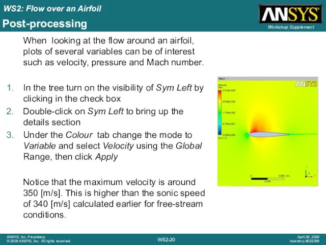 Post-processing When looking at the flow around an airfoil, plots