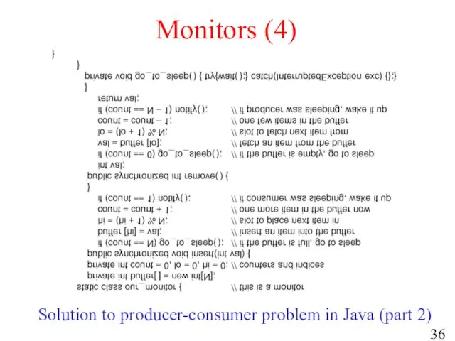 Monitors (4) Solution to producer-consumer problem in Java (part 2)