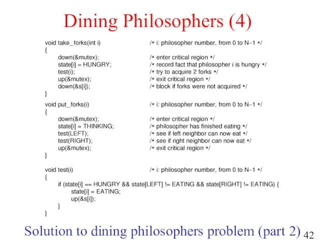 Dining Philosophers (4) Solution to dining philosophers problem (part 2)