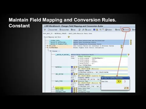 Maintain Field Mapping and Conversion Rules. Constant