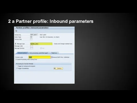 2 a Partner profile: Inbound parameters