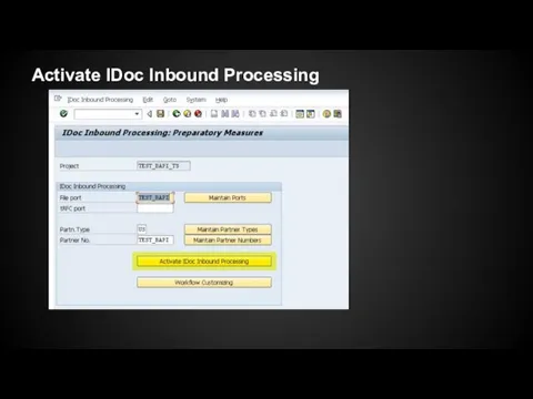 Activate IDoc Inbound Processing