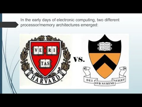 In the early days of electronic computing, two different processor/memory architectures emerged: