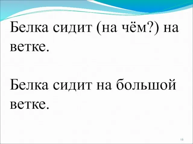 Белка сидит (на чём?) на ветке. Белка сидит на большой ветке.