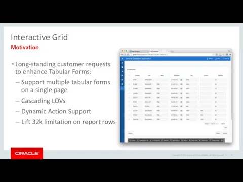 Interactive Grid Long-standing customer requests to enhance Tabular Forms: Support multiple tabular forms