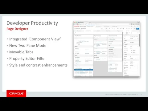 Developer Productivity Integrated ‘Component View’ New Two Pane Mode Movable Tabs Property Editor