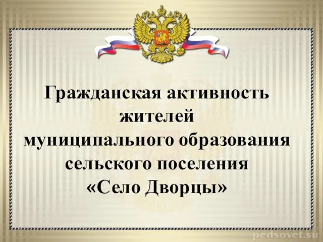 Гражданская активность жителей муниципального образования сельского поселения «Село Дворцы»