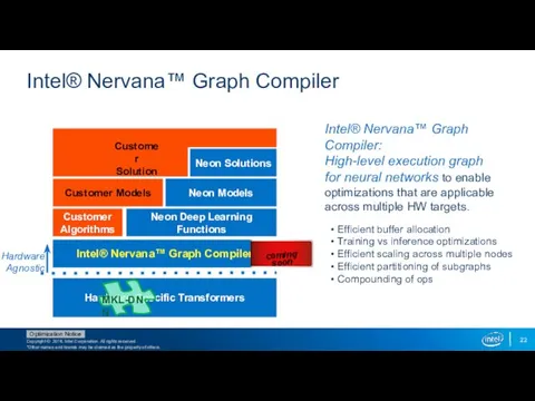 Intel® Nervana™ Graph Compiler Intel® Nervana™ Graph Compiler: High-level execution