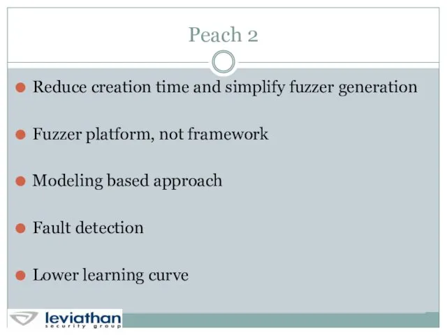 Peach 2 Reduce creation time and simplify fuzzer generation Fuzzer