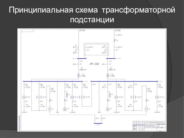 Принципиальная схема трансформаторной подстанции