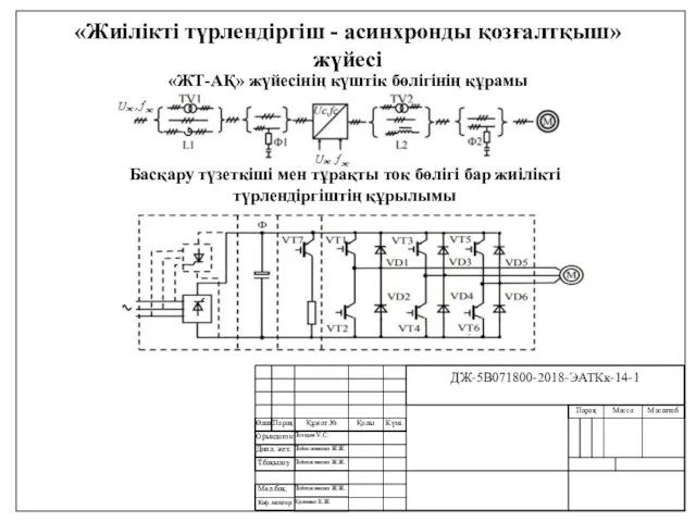 «Жиілікті түрлендіргіш - асинхронды қозғалтқыш» жүйесі «ЖТ-АҚ» жүйесінің күштік бөлігінің