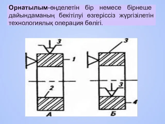 Орнатылым-өңделетін бір немесе бірнеше дайындаманың бекітілуі өзгеріссіз жүргізілетін технологиялық операция бөлігі.