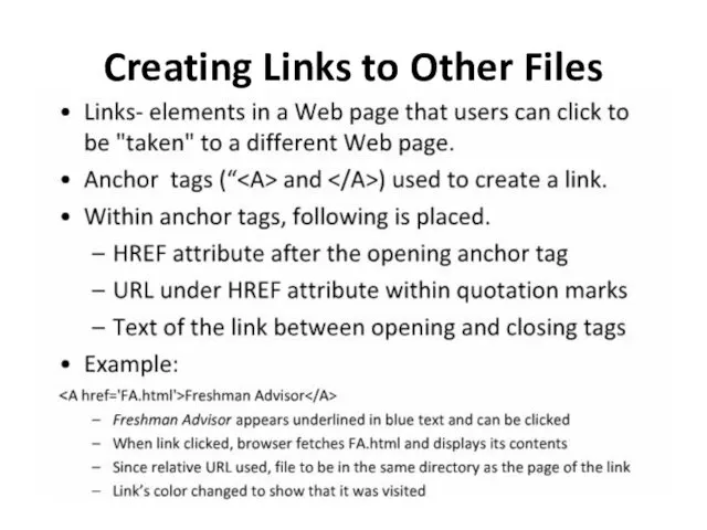 Creating Links to Other Files