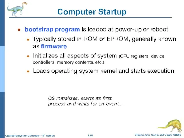 Computer Startup bootstrap program is loaded at power-up or reboot