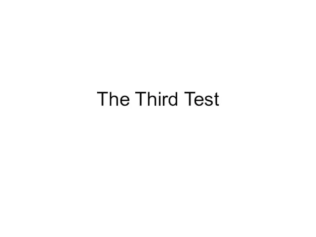 The Third Test