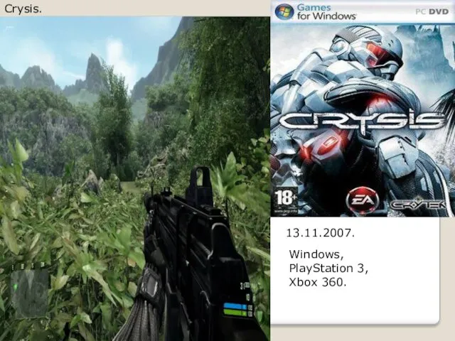 13.11.2007. Crysis. Windows, PlayStation 3, Xbox 360.