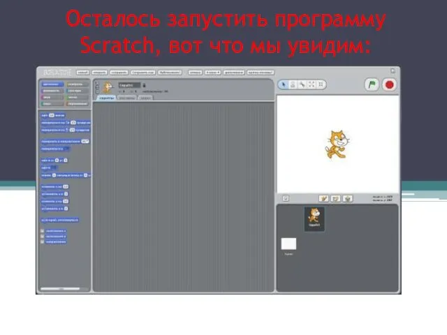 Осталось запустить программу Scratch, вот что мы увидим: