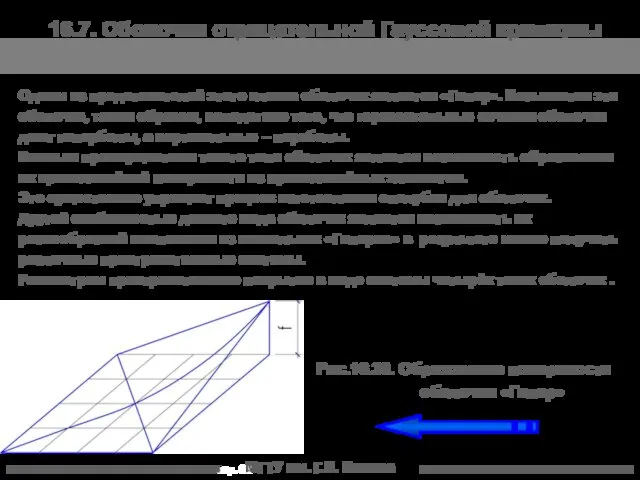 МГТУ им. Г.И. Носова 16.7. Оболочки отрицательной Гауссовой кривизны Одним