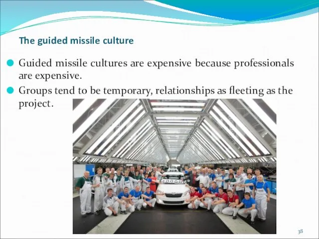 The guided missile culture Guided missile cultures are expensive because