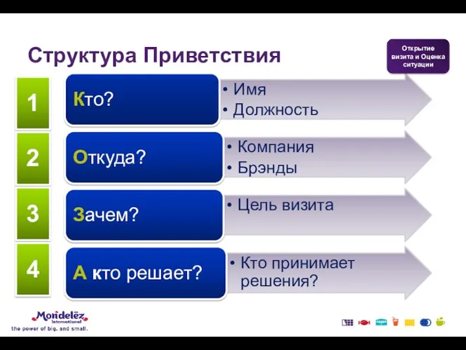 Структура Приветствия Открытие визита и Оценка ситуации