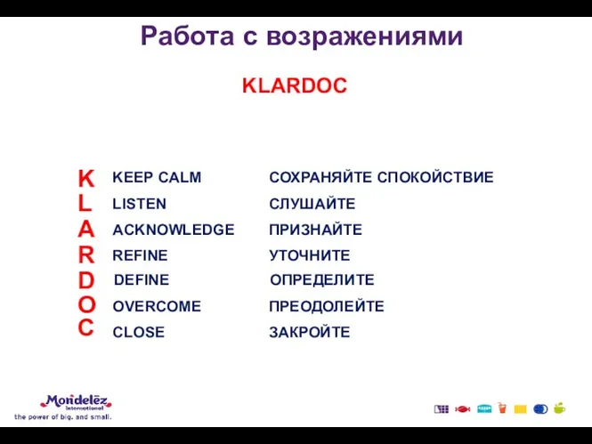 Работа с возражениями KLARDOC K L A R D O