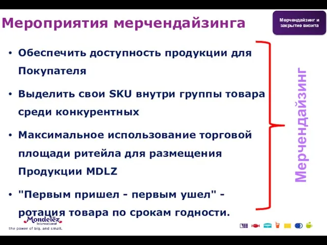 Обеспечить доступность продукции для Покупателя Выделить свои SKU внутри группы