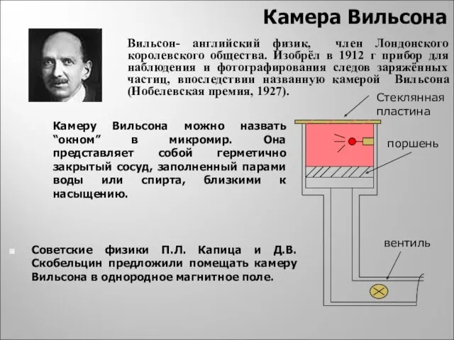 Камеру Вильсона можно назвать “окном” в микромир. Она представляет собой